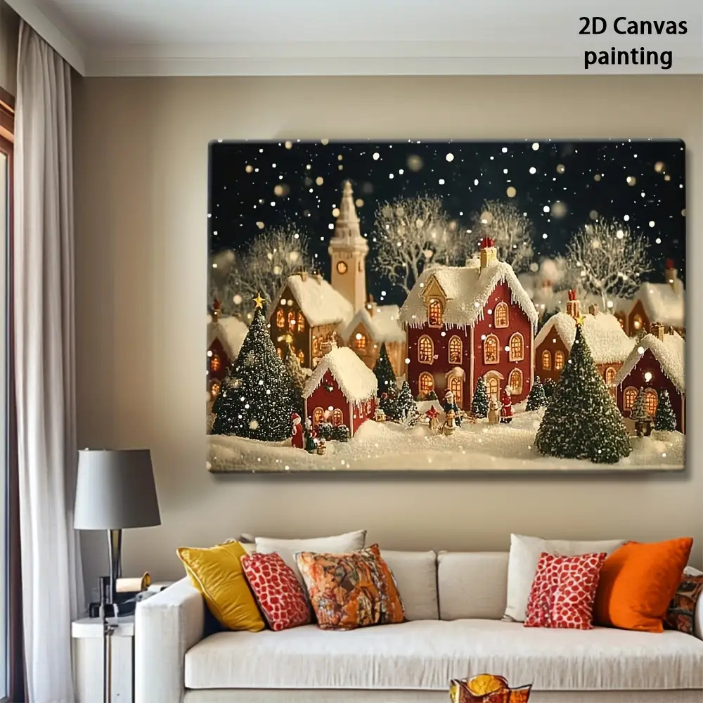 1pc 2D retro Christmas Eve and - огляд і ціна Canvas Wrap Ready