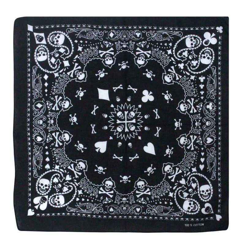 55cm White Black Red Skull Pok - огляд і ціна Bandana Blank White