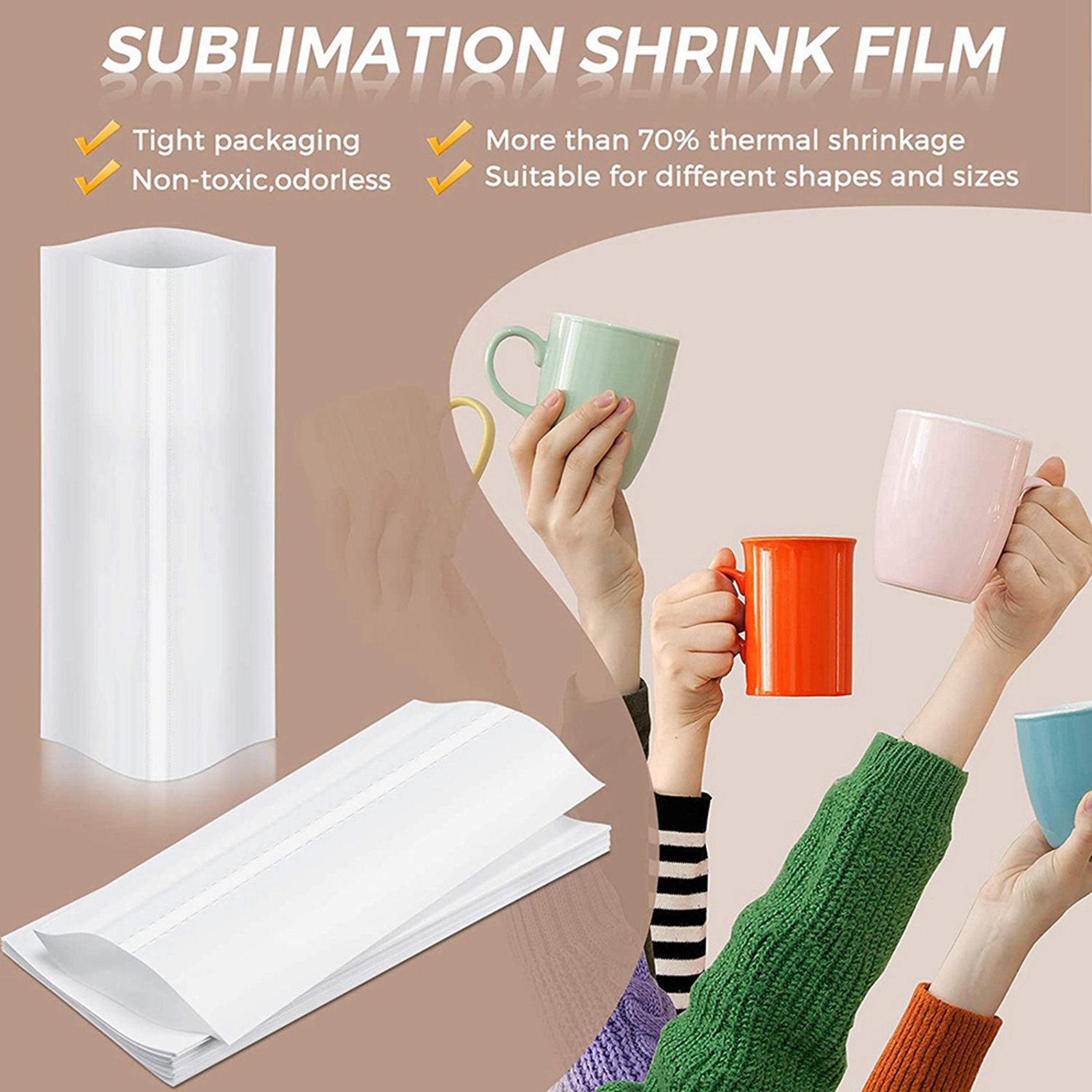 A74E-140Pcs Sublimation Shrink - огляд і ціна Sublimation Mug White