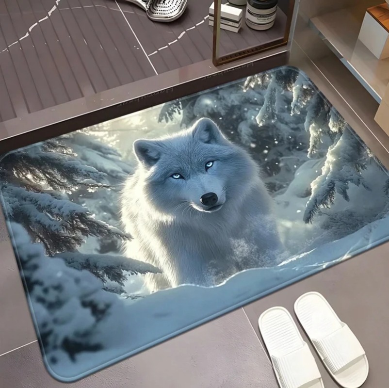 Cool White Wolf Doormat Wildli - огляд і ціна Puzzle Blank White